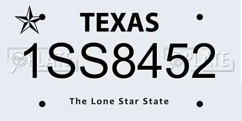 1SS8452 Texas License Plate