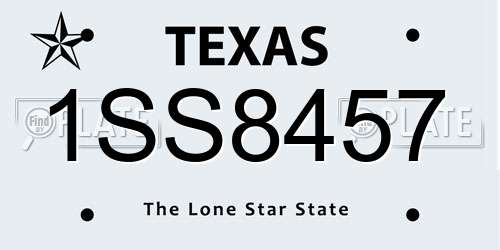 1SS8457 Texas License Plate