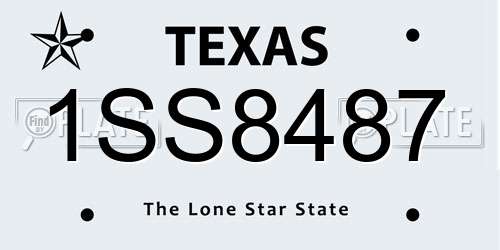 1SS8487 Texas License Plate