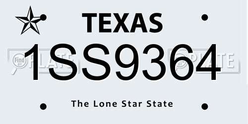 1SS9364 Texas License Plate
