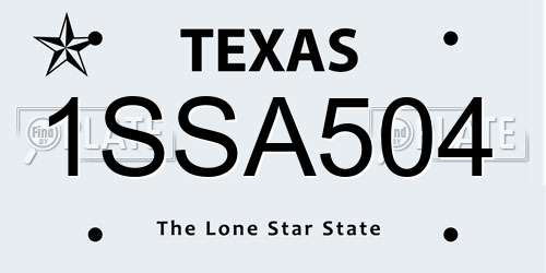 1SSA504 Texas License Plate