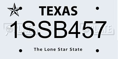 1SSB457 Texas License Plate