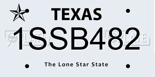 1SSB482 Texas License Plate