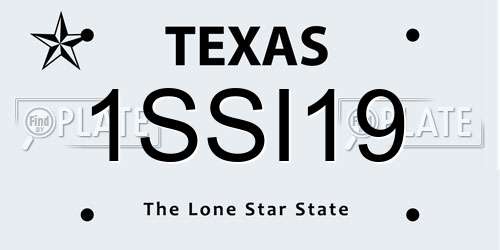 1SSI19 Texas License Plate
