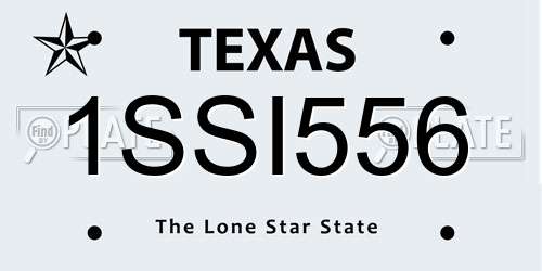 1SSI556 Texas License Plate