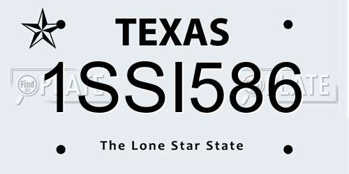 1SSI586 Texas License Plate