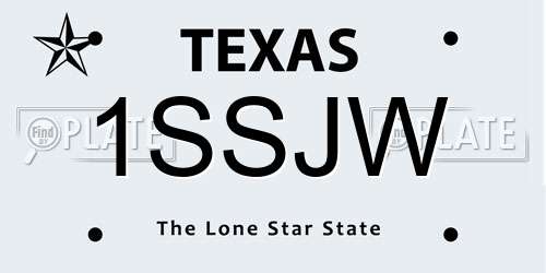 1SSJW Texas License Plate