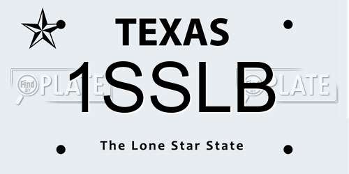 1SSLB Texas License Plate