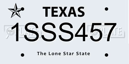 1SSS457 Texas License Plate