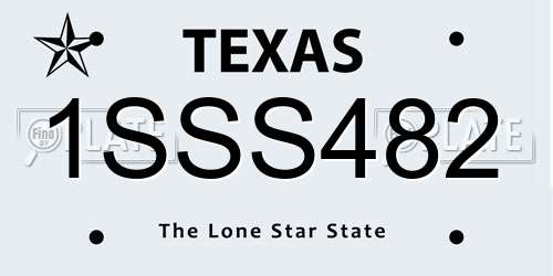 1SSS482 Texas License Plate