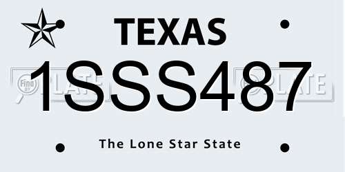 1SSS487 Texas License Plate