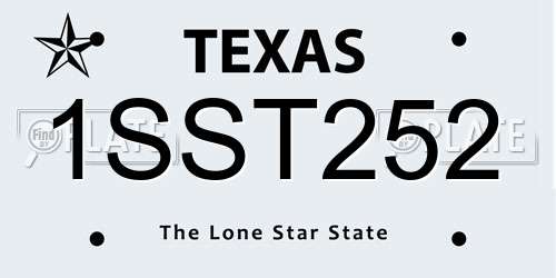 1SST252 Texas License Plate