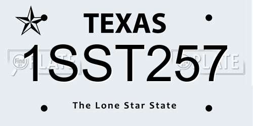 1SST257 Texas License Plate