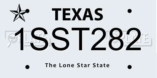1SST282 Texas License Plate