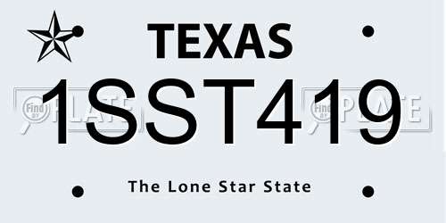 1SST419 Texas License Plate