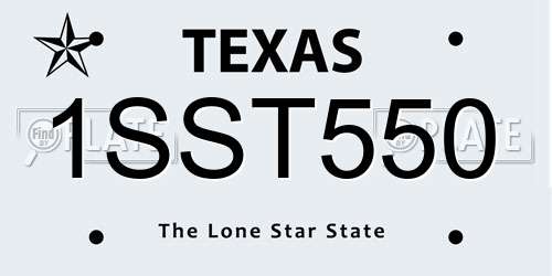 1SST550 Texas License Plate