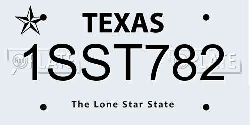 1SST782 Texas License Plate