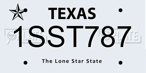 1SST787 Texas License Plate