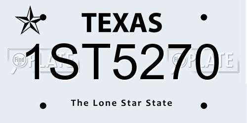 1ST5270 Texas License Plate