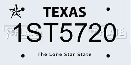 1ST5720 Texas License Plate