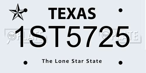 1ST5725 Texas License Plate