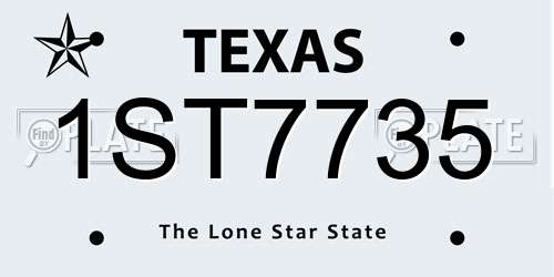 1ST7735 Texas License Plate