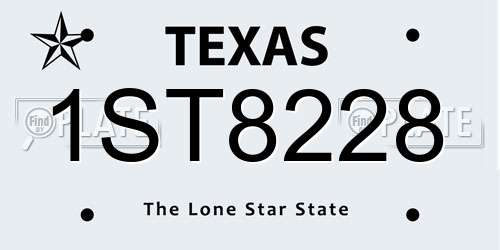 1ST8228 Texas License Plate