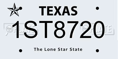 1ST8720 Texas License Plate