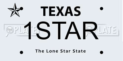 1STAR Texas License Plate