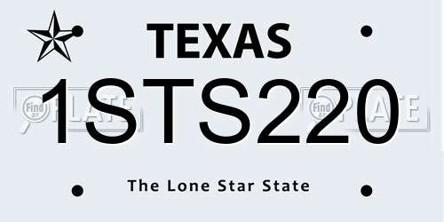 1STS220 Texas License Plate