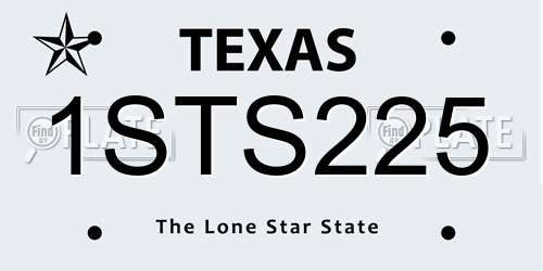 1STS225 Texas License Plate