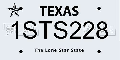 1STS228 Texas License Plate
