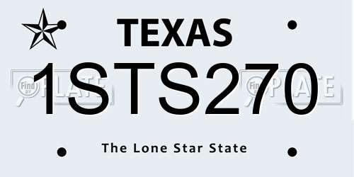1STS270 Texas License Plate