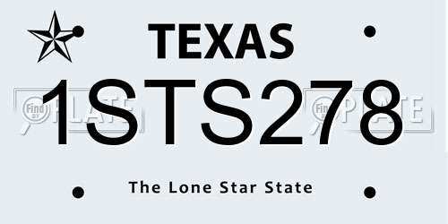 1STS278 Texas License Plate