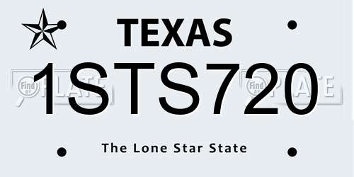 1STS720 Texas License Plate