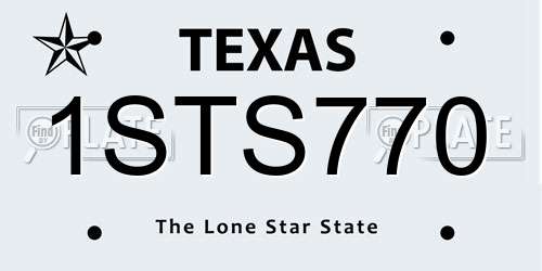 1STS770 Texas License Plate