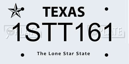 1STT161 Texas License Plate
