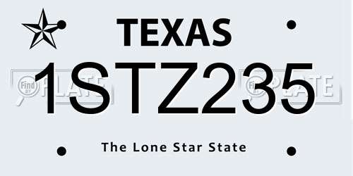 1STZ235 Texas License Plate