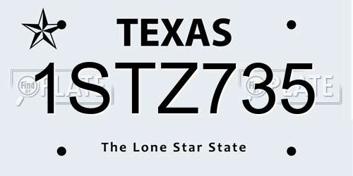 1STZ735 Texas License Plate