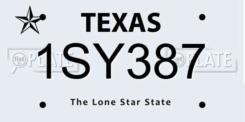 1SY387 Texas License Plate