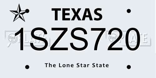 1SZS720 Texas License Plate