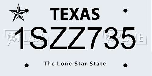 1SZZ735 Texas License Plate