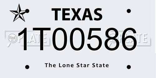 1T00586 Texas License Plate