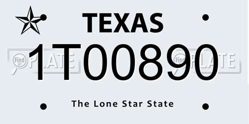 1T00890 Texas License Plate