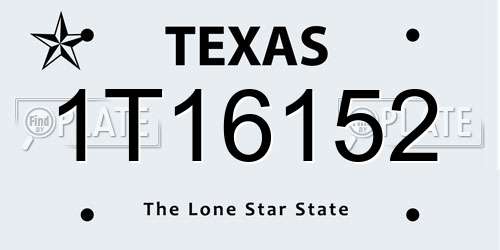 1T16152 Texas License Plate