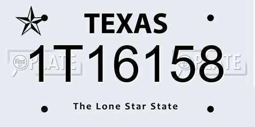 1T16158 Texas License Plate
