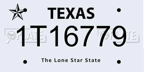 1T16779 Texas License Plate