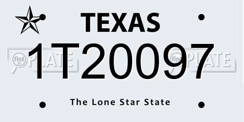1T20097 Texas License Plate