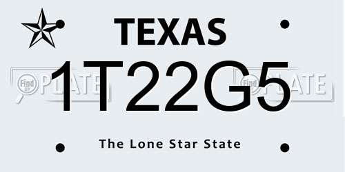 1T22G5 Texas License Plate