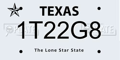 1T22G8 Texas License Plate